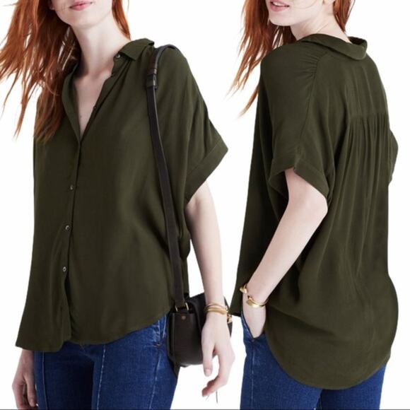 Madewell Central Drapey Oversized Button Front Shirt Size XXS - Picture 1 of 9